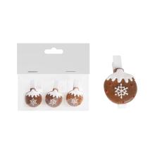 PERNÍKOVÁ OZDOBA Z POLYRESINU, GUĽA, PINZETA, SADA 3 KS, V SÁČKU