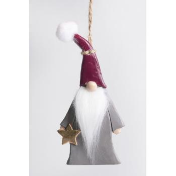 POLYRESINOVÝ ZÁVESNÝ GOLIER, SIVÝ S BORDOVOU ČIAPKOU A ZLATOU HVIEZDOU