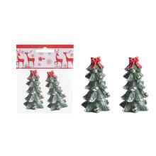 POLYRESINOVÁ BOROVICA, SADA 2 KS, ZELENÁ, S ČERVENOU MAŠĽOU