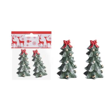 POLYRESINOVÁ BOROVICA, SADA 2 KS, ZELENÁ, S ČERVENOU MAŠĽOU