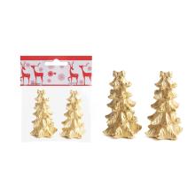 POLYRESINOVÁ BOROVICA, SADA 2 KS, SO ZLATOU MAŠĽOU