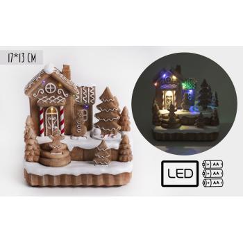 PERNÍKOVÁ CHALÚPKA Z POLYRESINU, VEDENÁ, S BOROVICAMI