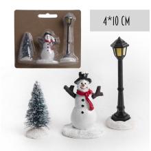 POLYRESINOVÝ SVIETNIK, SADA SNEHULIAKA A BOROVICE