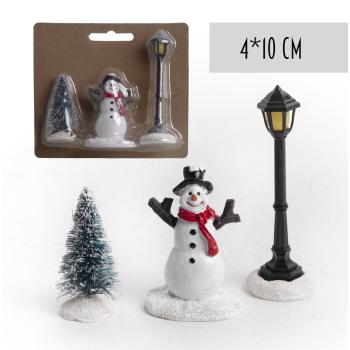 POLYRESINOVÝ SVIETNIK, SADA SNEHULIAKA A BOROVICE