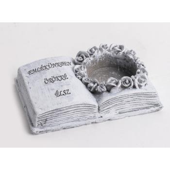 POLYRESINOVÝ SVIETNIK, KNIHA, V NAŠEJ PAMÄTI BUDEŠ ŽIŤ NAVŽDY S NÁPISOM