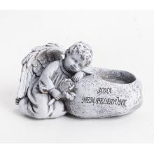 POLYRESINOVÝ SVIETNIK, ANJEL, S KAMEŇOM, S NÁPISOM NEVER FORGET