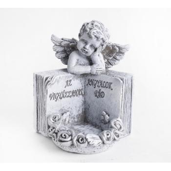 POLYRESINOVÝ SVIETNIK, KNIHA, S ANJELOM