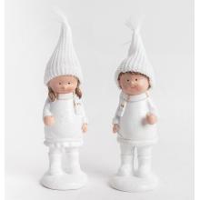 DETI Z POLYRESINU, STOJACE, BIELE ZLATO