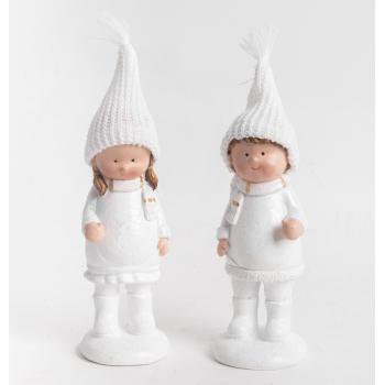 DETI Z POLYRESINU, STOJACE, BIELE ZLATO