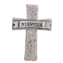 POLYRESINOVÝ KRÍŽ, CHÝBA NÁPIS, SIVÝ