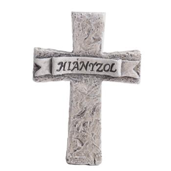 POLYRESINOVÝ KRÍŽ, CHÝBA NÁPIS, SIVÝ