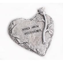 POLYRESINOVÉ SRDCE S RUŽOU, SIVÉ