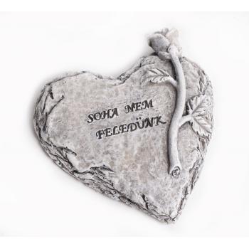 POLYRESINOVÉ SRDCE S RUŽOU, SIVÉ