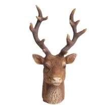 POLYRESINOVÁ HLAVA JELEŇA S PAROŽÍM, HNEDÁ