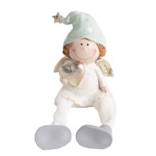 POLYRESINOVÝ ANJEL SO ZLATÝM SRDCOM, ZÁVESNÉ NOŽIČKY, TYRKYSOVÁ FARBA