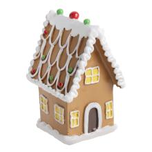 PERNÍKOVÁ CHALÚPKA Z POLYRESINU S BIELOU PENOVOU DEKORÁCIOU