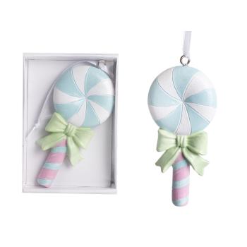 POLYRESINOVÁ ZÁVESNÁ LÍZANKA, TYRKYSOVÁ A BIELA