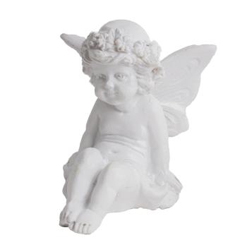 POLYRESINOVÝ ANJEL, SEDIACI, BIELY