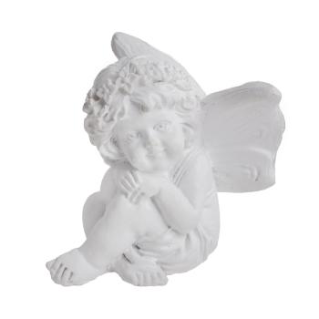 POLYRESINOVÝ ANJEL, SEDIACI, BIELY