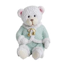 POLYRESINOVÝ MEDVEĎ, CHLAPEC, V PYŽAME, TYRKYSOVÝ