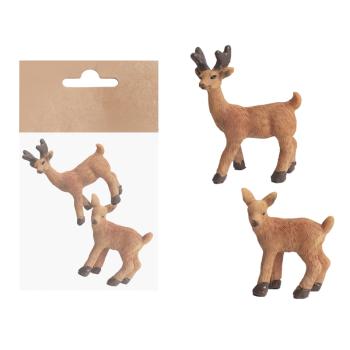 POLYRESINOVÝ JELEŇ, SADA 2 KS, HNEDÝ
