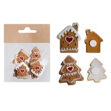 PERNÍKOVÁ CHALÚPKA A BOROVICA Z POLYRESINU, SADA 6 KUSOV, SAMOLEPIACE