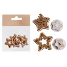 POLYRESINOVÁ PERNÍKOVÁ HVIEZDA, SADA 6 KUSOV, SAMOLEPIACA