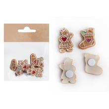 PERNÍKOVÉ FIGÚRKY Z POLYRESINU, SADA 6 KS, SAMOLEPIACE, VZOR SRDIEČKA