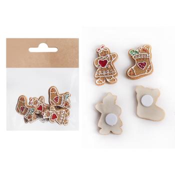 PERNÍKOVÉ FIGÚRKY Z POLYRESINU, SADA 6 KS, SAMOLEPIACE, VZOR SRDIEČKA