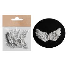 POLYRESINOVÉ ANJELSKÉ KRÍDLA, SADA 4 KUSOV, BIELA A STRIEBORNÁ