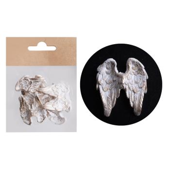 POLYRESINOVÉ ANJELSKÉ KRÍDLA, SADA 4 KUSOV, BIELA A ZLATÁ
