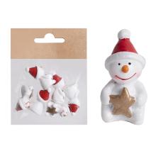 POLYRESINOVÁ SADA SNEHULIAKOV, 6 KUSOV, S HVIEZDOU, V SANTOVSKEJ ČIAPKE