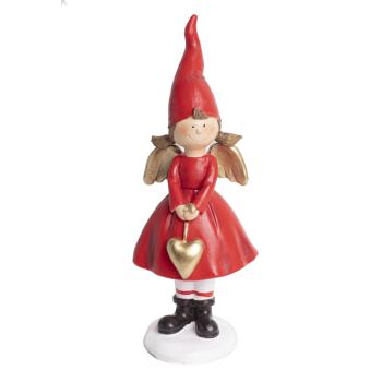 POLYRESINOVÝ ANJEL SO SRDCOM, ČERVENÉ ZLATO