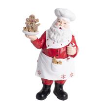 POLYRESINOVÝ SANTA CLAUS V ZÁSTERE, ČERVENÁ BIELA