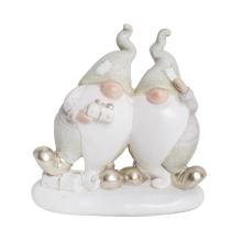 POLYRESINOVÉ FÚZATÉ ŠKRIATKOVIA, ČERVENÉ ŠATY S DARČEKOVÝM BALÍČKOM, ZELENÁ BIELA