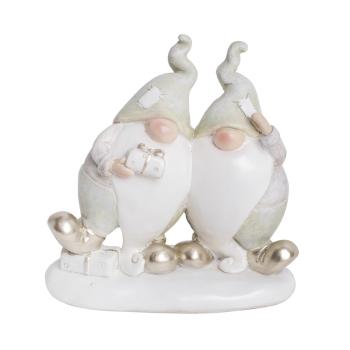 POLYRESINOVÉ FÚZATÉ ŠKRIATKOVIA, ČERVENÉ ŠATY S DARČEKOVÝM BALÍČKOM, ZELENÁ BIELA