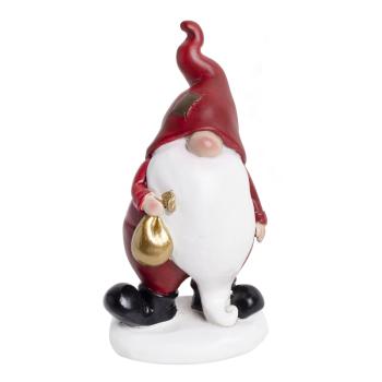 POLYRESINOVÝ ŠKRIATOK S BRADOU, ČERVENÝ BIELY