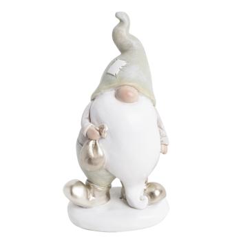 POLYRESINOVÝ ŠKRIATOK S BRADOU, ZELENO-BIELY