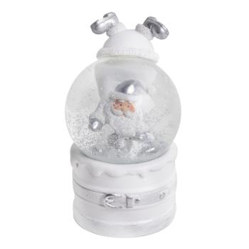 POLYRESINOVÁ SNEHOVÁ GUĽA, SANTA CLAUS LEZIE, BIELA