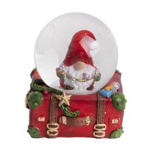 POLYRESINOVÁ SNEHOVÁ GUĽA, FÚZY NA KUFRI, ČERVENÁ