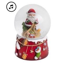 POLYRESINOVÁ SNEHOVÁ GUĽA, HUDOBNÁ, MIKULÁŠSKA, S TAŠKOU