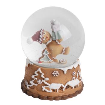 POLYRESINOVÁ SNEHOVÁ GUĽA, PERNÍKOVÝ SNEHULIAK S DARČEKMI