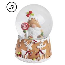 POLYRESINOVÁ SNEHOVÁ GUĽA, HUDOBNÁ, PERNÍKOVÁ BRADA, SOB