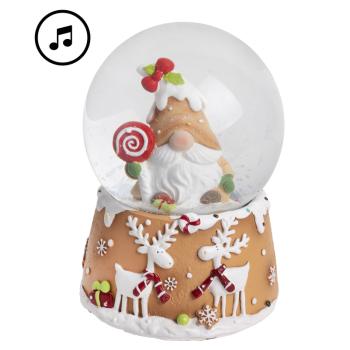 POLYRESINOVÁ SNEHOVÁ GUĽA, HUDOBNÁ, PERNÍKOVÁ BRADA, SOB