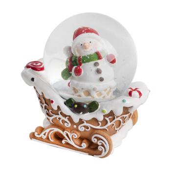 POLYRESINOVÁ SNEHOVÁ GUĽA, SNEHULIAK NA PERNÍKOVÝCH SANIACH