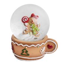 POLYRESINOVÁ SNEHOVÁ GUĽA, PERNÍKOVÁ DIEVČINA V HRNČEKU