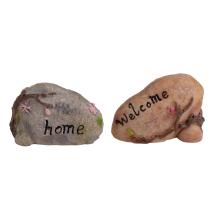 POLYRESINOVÝ POVRAZ S NÁPISOM HOME AND WELCOME, SADA 2 KS, HNEDÁ SIVÁ