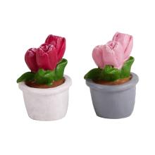 POLYRESINOVÝ TULIPÁN V KVETINÁČI, SADA 2 KS, RUŽOVO-ČERVENÝ