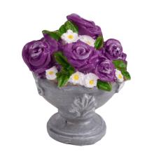 POLYRESINOVÁ KYTICA V KVETINÁČOCH, FIALOVÁ