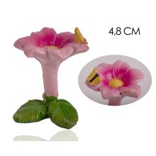 POLYRESINOVÝ KVET S MOTÝĽOM, RUŽOVÝ